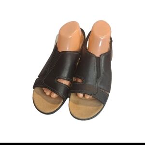 Clarks Collection Merliah Style Black Leather Heal Sandals. Size 11